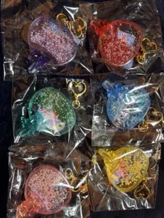 カラフル　うちわ　型　オイル　キーホルダー　全　6種　セット