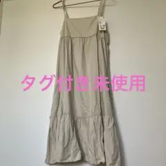 UNIQLOベージュ コットン キャミワンピース