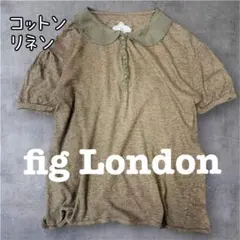 fig London フィグロンドン　洗える　コットン　リネン　丸襟半袖シャツのサムネイル