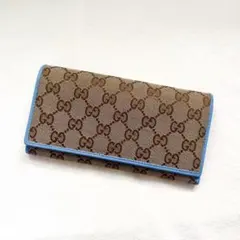GUCCI 二つ折り長財布 GGキャンバス　グッチ 財布　極美品　1117-③ GUCCI 二つ折り長財布 GGキャンバス グッチ 財布 極美品 1117-③