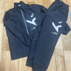 アシックス　ウインドブレーカー　セットアップ　裏起毛