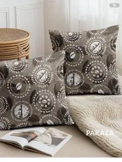 [未使用] PAKAZA コーヒー豆　クッションカバー　2枚