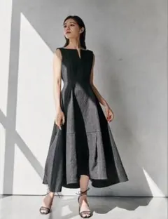 L'AUBE BLANC Keyneck Jacquard Dress M