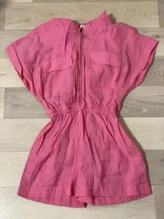 ZARA フード付きピンクジャンプスーツ 10 (140cm)