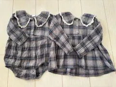 姉妹　お揃い　ロンパース　ワンピース