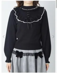 Ank Rougeヨークフリルスピンドルニット