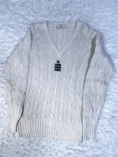 美品 KENT&CURWEN ケーブルニット セーター 英国製 アイボリー M