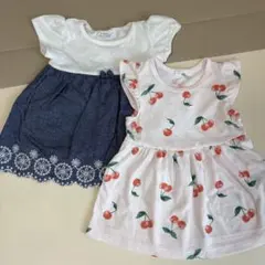 ベビー 半袖 ワンピース ロンパース セット 80cm