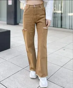 GORGE 《サイドカット×カラーデニム》レディース デニムパンツ 春夏秋冬のサムネイル