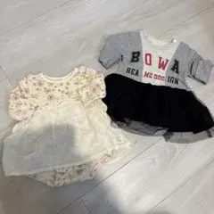 ロンパース バースデイ 70 花柄 チュール
