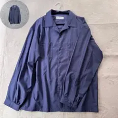 【廃盤】ADRER ドルマンスリーブオープンカラーシャツ M サイズ ブルー
