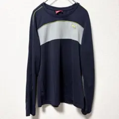 プーマ 長袖シャツ ネイビーサッカー スポーツ 薄手 ロンT