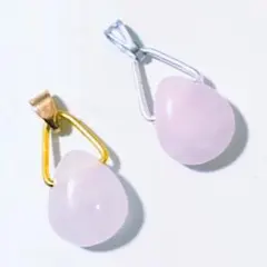 天然 ローズクォーツ ペンダントトップ  シルバー ゴールド ペア