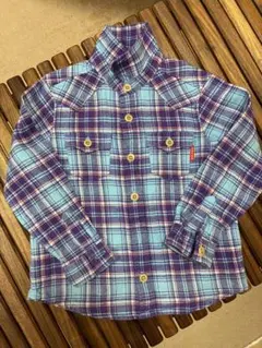 miki HOUSE チェック柄長袖シャツ 110