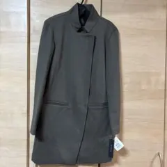 ヤマダヤコート50000円相当 定価29900円 新品タグ付き ヤマダヤ 配色トリミングノーカラーロング