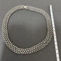 シルバー色 二重チェーンネックレス 約45cm