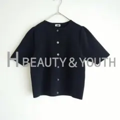 ★美品★　H BEAUTY＆YOUTH　TCパフスリーブカーディガン　ショート丈のサムネイル
