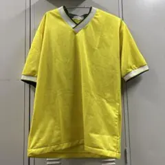 イエロー Vネック 半袖シャツ