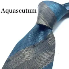 【極美品】Aquascutum ネクタイ ストライプ ブランドサイン 希少 洒落