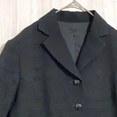 美品　カルヴェン　七分袖テーラードジャケット　薄手　黒　春夏用　【CARVEN】
