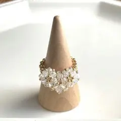 no.647 ビーズの指輪 ビーズリング　ハンドメイド