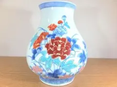 真作保証 13代 今泉今右衛門 錦岩菊紋花瓶 人間国宝 (井上萬二) 佐賀県