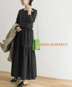 URBAN RESEARCH◆2WAYティアードスカートドッキングワンピース◆黒
