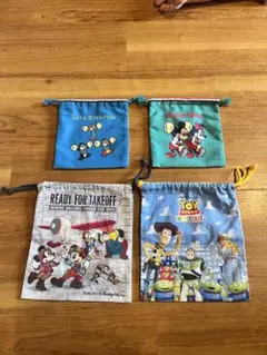 ディズニーキャラクター 巾着　4枚セット