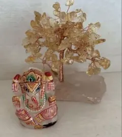 ★天然石 ガネーシャ神 天然石 招財樹 商売繁盛