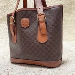 【良品】セリーヌ　トートバッグ　PVC レザー　マカダム柄　トリオンフ　ロゴ金具