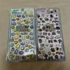 ジュエルプチドロップ シール ふわふわとりのなかまたち くろいろドロップ 未使用