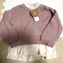 プティマイン　シャギーニット　ぺプラム　新品　Mサイズ
