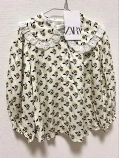 ZARA 花柄 フリル ブラウス　104