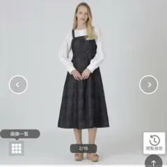 ブルーレーベルクレストブリッジ　チェックジャガードデニムジャンパードレス　38