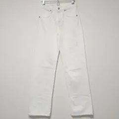 ZARA ハイウエスト ストレート ホワイトデニムパンツ XS 34 脚長