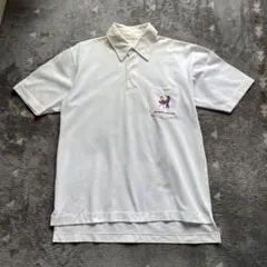 希少 vintage SQUARE DANCER ホワイト ポロシャツ 刺繍