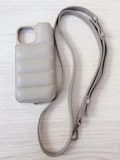 DEMIU BALOLON iPhone15 グレージュ　ストラップ付き