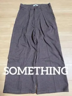 サムシング　SOMETHING チェック　パンツ　ワイド　バギー