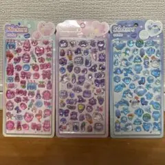 ぷくぷくシール 3D立体　うるちゅるシール　手帳シール　3枚入りセット