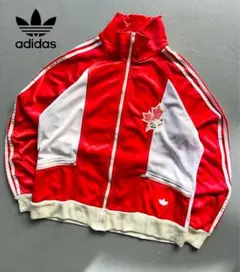 レア❤︎adidas  90s カナダ代表 トラックジャケット　S 超人気』adidas トラックジャケット カナダ代表 ロゴ 刺繍