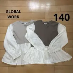 GLOBAL WORK オシャラクドッキングTシャツ 140cm