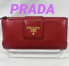 PRADA サフィアーノレザー 長財布 レッド。のサムネイル
