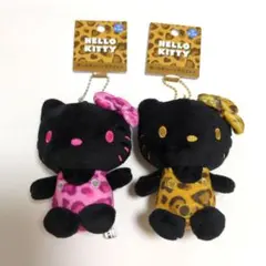 ハローキティ ヒョウ柄　マスコットキーホルダー　チャーム　2点セット