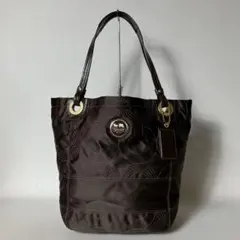 2510-501｜美品｜コーチ オプアート トートバッグ ダークブラウン