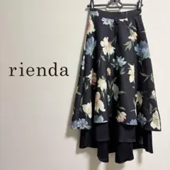 新品【rienda】花柄フレアスカート■送料無料