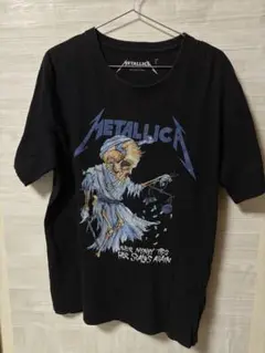 メタリカ　Metallica Tシャツ　黒　ブラック　青　ブルー　バンT L