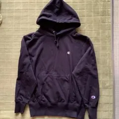 Champion ブラック フード付きパーカー M