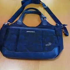 CROCODILE 2WAY ショルダーバッグ ネイビー