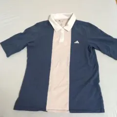 adidas ネイビー ホワイト ポロシャツ M