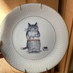 猫の絵皿　作家様　猫　壁掛け